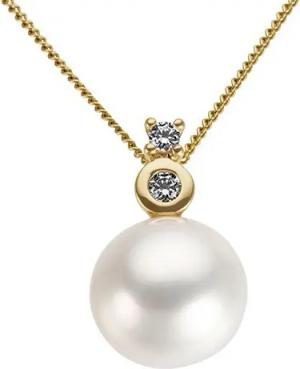 Firetti Perlenanhänger Schmuck Geschenk Gold 585 Halsschmuck Anhänger für Halskette Perle, mit Süßwasserzuchtperle und Brillant