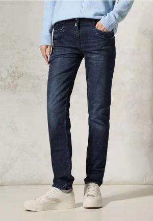 Cecil Damen Jeans im Slim Fit in Blau, Gr: 34