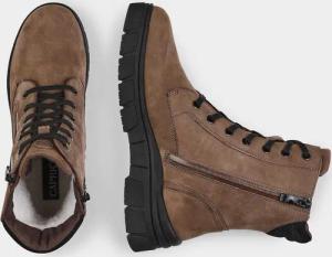 Halbstiefel mit Schnürung und Reißverschluss - taupe - Gr. 39 von Goldner Fashion