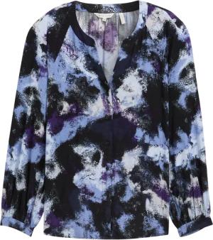 TOM TAILOR Damen Plus Size - Gemusterte Bluse mit LENZING™ ECOVERO™, blau, Gemustert, Gr. 48