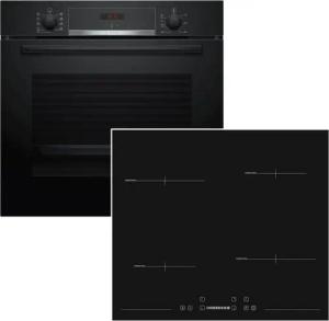 BOSCH Backofen-Set EcoClean Teleskopauszug + Sharp Induktionskochfeld Booster autark 60cm