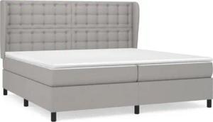 vidaXL Boxspringbett, Boxbett mit Matratze Hellgrau 200x200 cm Stoff