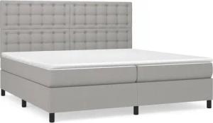 vidaXL Boxspringbett, Boxbett mit Matratze Hellgrau 200x200 cm Stoff