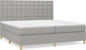 vidaXL Boxspringbett, Boxbett mit Matratze Hellgrau 200x200 cm Stoff