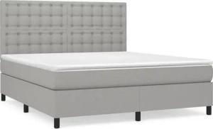 vidaXL Boxspringbett, Boxbett mit Matratze Hellgrau 180x200 cm Stoff