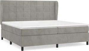 vidaXL Boxspringbett, Boxbett mit Matratze Hellgrau 200x200 cm Samt
