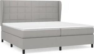 vidaXL Boxspringbett, Boxbett mit Matratze Hellgrau 200x200 cm Stoff