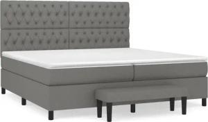vidaXL Boxspringbett, Boxbett mit Matratze Dunkelgrau 200x200 cm Stoff