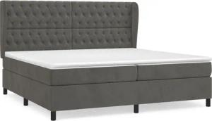 vidaXL Boxspringbett, Boxbett mit Matratze Dunkelgrau 200x200 cm Samt