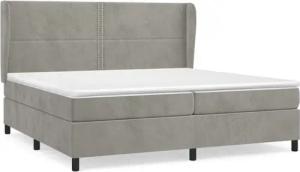 vidaXL Boxspringbett, Boxbett mit Matratze Hellgrau 200x200 cm Samt
