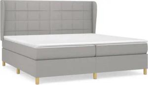 vidaXL Boxspringbett, Boxbett mit Matratze Hellgrau 200x200 cm Stoff