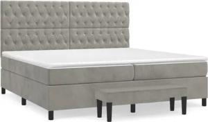 vidaXL Boxspringbett, Boxbett mit Matratze Hellgrau 200x200 cm Samt