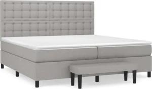 vidaXL Boxspringbett, Boxbett mit Matratze Hellgrau 200x200 cm Stoff