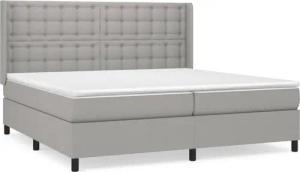 vidaXL Boxspringbett, Boxbett mit Matratze Hellgrau 200x200 cm Stoff