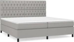 vidaXL Boxspringbett, Boxbett mit Matratze Hellgrau 200x200 cm Stoff