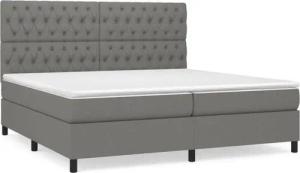 vidaXL Boxspringbett, Boxbett mit Matratze Dunkelgrau 200x200 cm Stoff