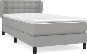 vidaXL Boxspringbett, Boxbett mit Matratze Hellgrau 80x200 cm Stoff