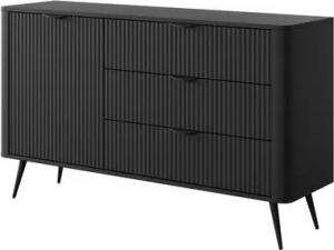 yourhouse24 Kommode Sideboard 138 cm LANTE D3S beige/gold, schwarz