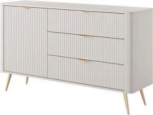 yourhouse24 Kommode Sideboard 138 cm LANTE D3S beige/gold, schwarz