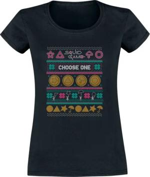 Squid Game T-Shirt - Dagalog Cookie Ugly Sweater - M bis XXL - für Damen - Größe M - schwarz - Lizenzierter Fanartikel
