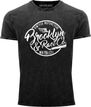 Neverless Print-Shirt Cooles Angesagtes Herren T-Shirt Vintage Shirt Brooklyn Racing Used mit Print
