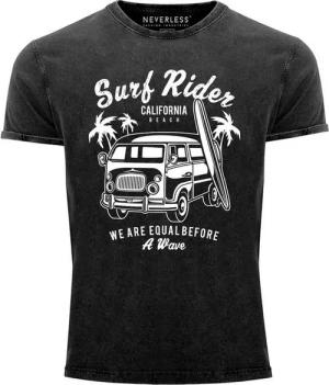 Neverless Print-Shirt Cooles Angesagtes Herren T-Shirt Vintage Shirt Retro Bus Surfen mit Print
