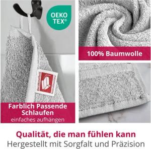 DecoHomeTextil Heimtextilmanufaktur Handtuch Handtuch Set 100% Baumwolle hochwertig kuschelweich saugstark