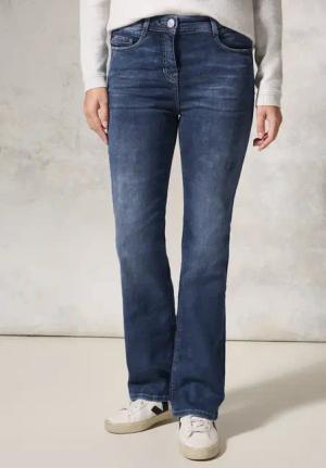 Cecil Damen Bootcut Jeans in Blau, Gr: 36