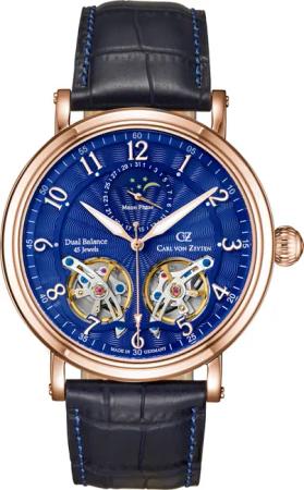 Carl von Zeyten CVZ0054RBLS Murg Mondphase Automatik Herrenuhr 46mm 5ATM