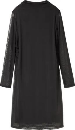 TOM TAILOR Damen Mesh-Kleid, schwarz, Uni, Gr. 42