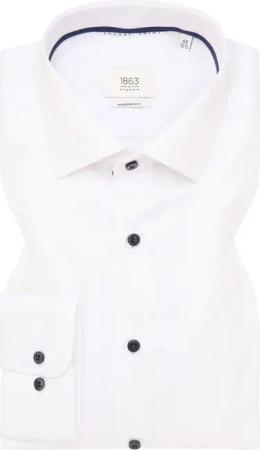 MODERN FIT Luxury Shirt in weiß unifarben