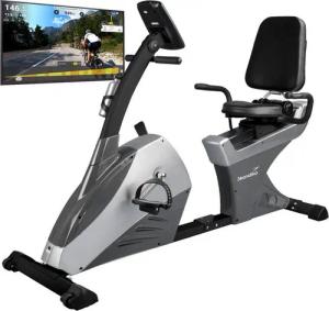 Skandika Ergometer Centaurus (Bluetooth) (schwarz/grau), Liege-Ergometer, Heimtrainer, 13kg Schwungmasse