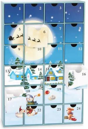 BRUBAKER befüllbarer Adventskalender Weihnachtsdorf im Schnee 2024 - Weihnachtskalender zum Befüllen (39 cm groß aus Pappe, 1-tlg), DIY Kalender mit 24 Türchen für Gutscheine und Süßigkeiten