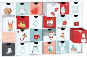 BRUBAKER befüllbarer Adventskalender Sweet Chistmas 2024 - Weihnachtskalender zum Befüllen (39 cm groß aus Pappe, 1-tlg), DIY Kalender mit 24 Türchen für Gutscheine und Süßigkeiten