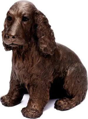 Brillibrum Dekofigur Hundefiguren Skulptur Kunstharz Bronzepulver Antik-Stil Handarbeit