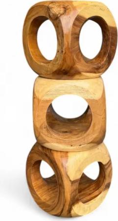 FaHome Beistelltisch Holz Hocker–Pflanzenhocker Beistelltisch-Modern mit rundem Ausschnitt