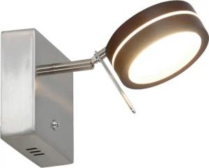 Näve Leuchten LED-Wandleuchte braun Metall Holz B/H/T: ca. 11x11x19 cm