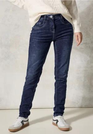 Cecil Damen Jeans im Slim Fit in Blau, Gr: 26