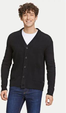 Lindbergh Strickjacke 30-800223 Schwarz Comfort Fit