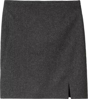 TOM TAILOR Damen High Waist Rock mit Struktur, grau, Uni, Gr. 34
