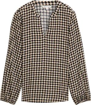 TOM TAILOR Damen Gemustere Bluse, beige, Gemustert, Gr. 36