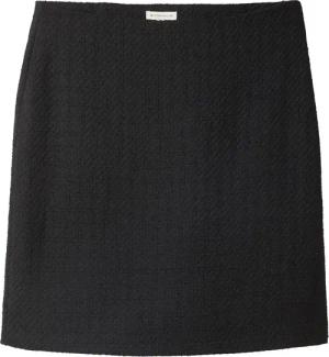 TOM TAILOR Damen Bouclé-Rock, schwarz, Uni, Gr. 34