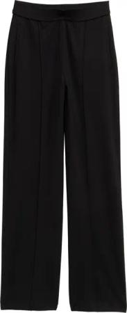 TOM TAILOR Damen Lea Straight Hose, schwarz, Uni, Gr. 34/32