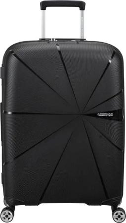 American Tourister StarVibe Trolley 67cm mit 4 Rollen, Erweiterbar + GRATIS HOTELGUTSCHEIN Schwarz