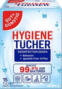 GUT&GÜNSTIG Desinfektionstücher 1-lagig weiß, 15 Tücher