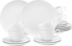 Seltmann Weiden Kaffeeservice Geschirr-Set, 18 Teile, Amina (18-tlg), 6 Personen, Porzellan, Tassen, Untertassen, Teller, Made in Germany, 18 Teile, für 6 Personen