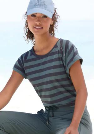 Elbsand T-Shirt "Calisa", mit Streifenmuster, sportliches Kurzarmshirt aus Baumwoll-Mix