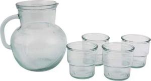 memo Wasserkrug I'm 100% Recycled - Geschenkset Krug mit 4 Gläsern