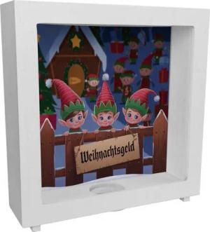 speecheese Spardose Elfen Rahmen Spardose aus Holz Weihnachtsgeld - Sparen mit Magie