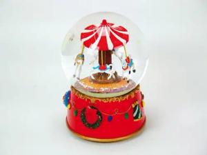 Musicboxworld Spieluhr 120 mm Schneekugel mit Karussell